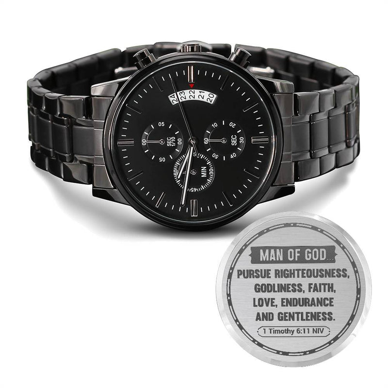 Man of God Men's Watch – Christian Gift for Dad, Grandpa or Brotherd
